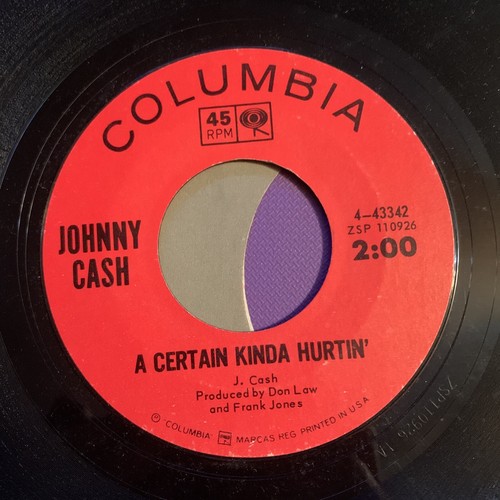 Johnny Cash A Certain Kinda Hurtin' & The Sons Of Katie Elder Columbia 45rpm - Picture 3 of 4