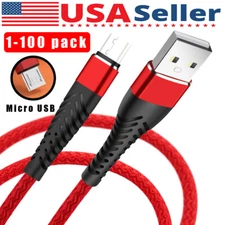 Heavy Duty Micro USB Fast Charger Data Cable Cord For Samsung LOT Android HTC LG