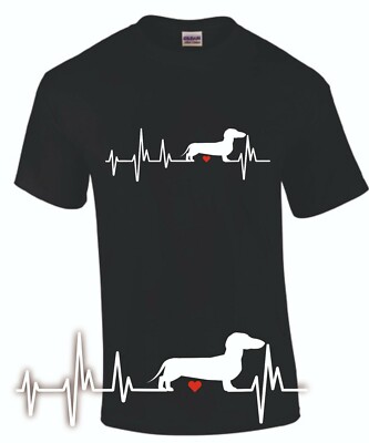 Dachshund Heartbeat Dog T-Shirt i love my dog shirt