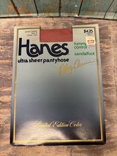 Vtg 1984 Hanes Oleg Cassini Pantyhose Limited Clear Cherry SZ B Style 7105
