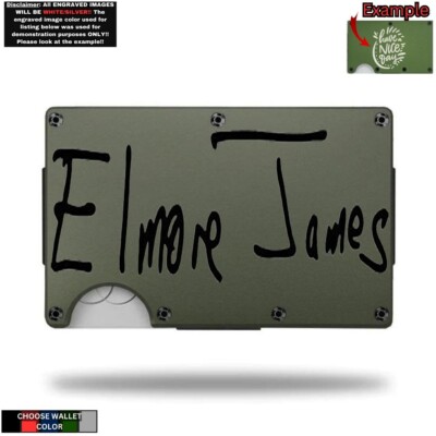 Metal Wallet Minimalist Laser Engraved with Elmore James