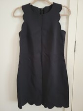 J Crew Womens Scalloped Hem Sleeveless Mini Dress Black Size 2