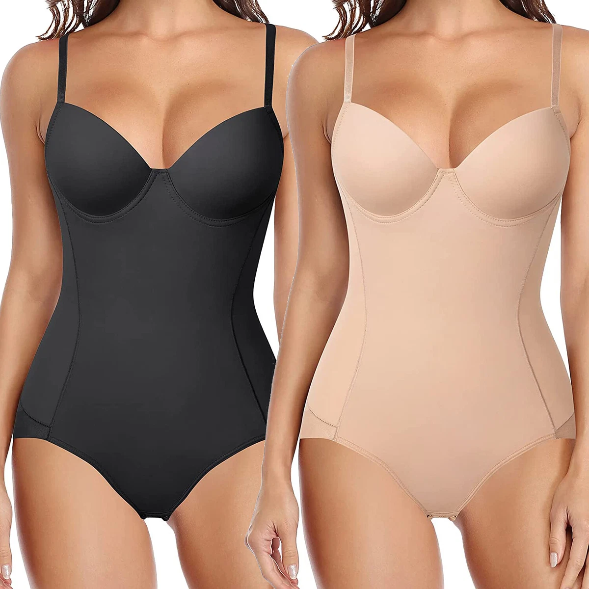 Bodysuit Shapewear for Women Tummy Control Dress Backless Bodysuit Tops Body  Shaper with Built-in Bra 