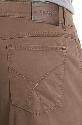 Pantalone BRAX Cooper fantasia cotone elasticizzato Pima NUT 40x36 nuovo con etichetta $188 - Foto 4 di 4