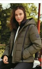 Women's Jack Wills Cuffley Padded Jacket Green Color Size 12 Bnwt