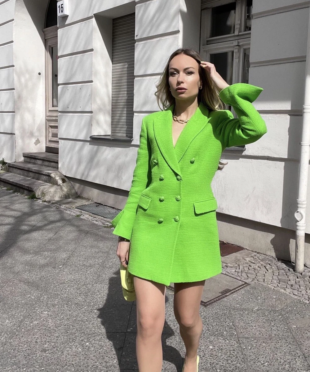 green blazer dress