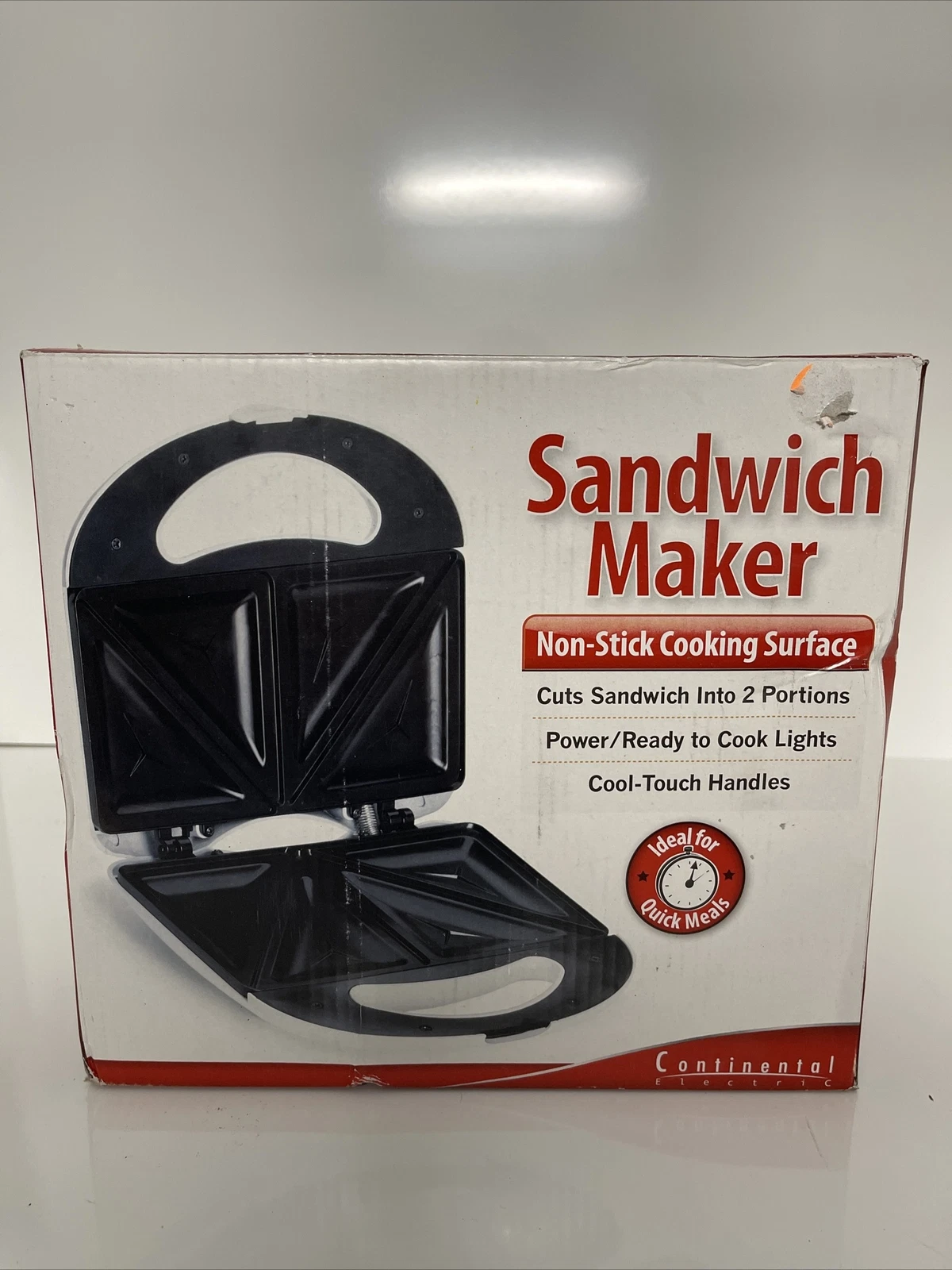 Continental Electric CE23831 Sandwich Panini Maker 2 Slice White