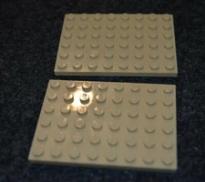 (2) Tan 6x8 Tan Base Plate Bricks ~ Lego ~ NEW ~ Star Wars