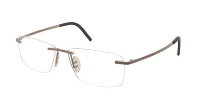 Porsche Design PD8321 S1 Titan Randlos Gold Schwarz Brille Made in Italy
