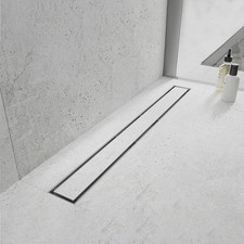 Linear Shower Drain 48 Inch Tile Insert Brushed Stainless Steel Elefloom 2-in-1