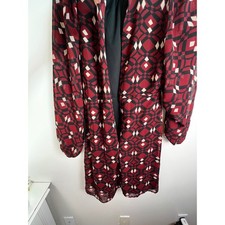 Black Tape Geo Print Sheer Long Sleeve Sheath Dress Women Size S NWT