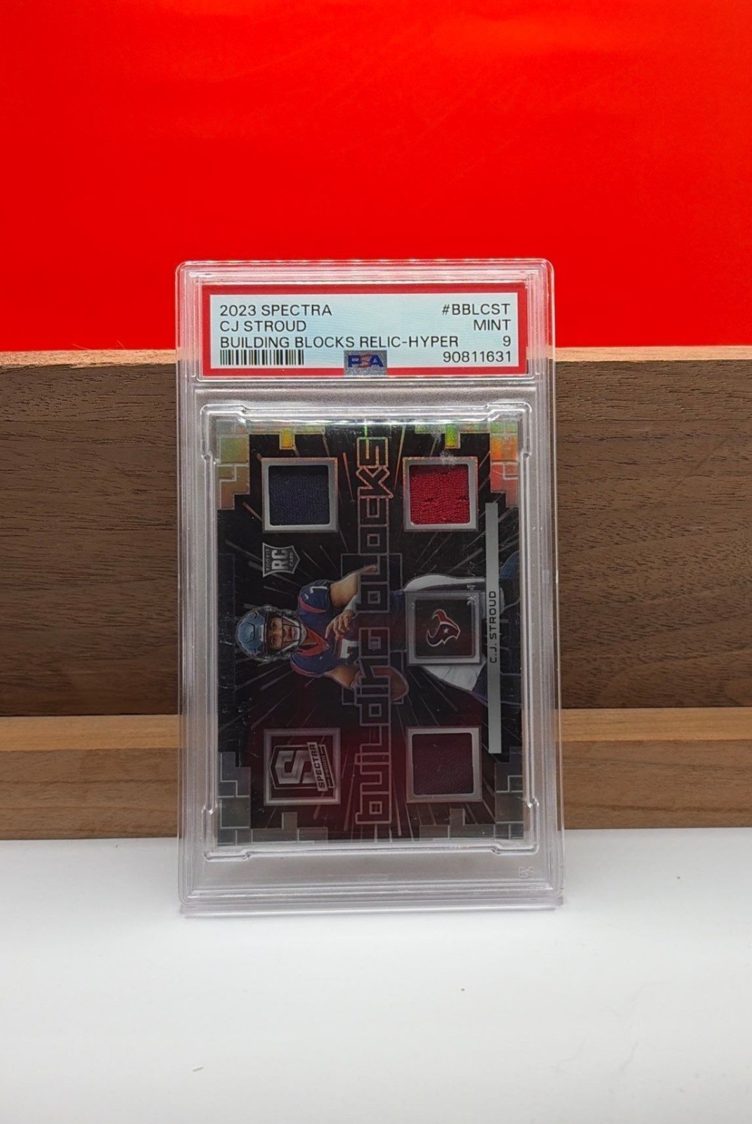 C.J. Stroud 2023 Spectra Building Blocks Hyper Relic RC 13/75 PSA 9 Texans view 4