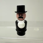 Fisher Price Little People Western Town Ringmaster Mayor Top Hat 2.5" Vintage