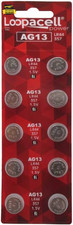 AG13 LR44 L1154 357 76A A76 Button Cell Battery 10 Pack                
