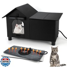 GINDOOR Extra Large Heated Cat House for Outside in Winter, Elevated Outdoor