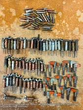 105 ASSORTED USED AIRCRAFT SHEET METAL SPRING LOCKS RIVET GRIP CLAMPS FASTENERS