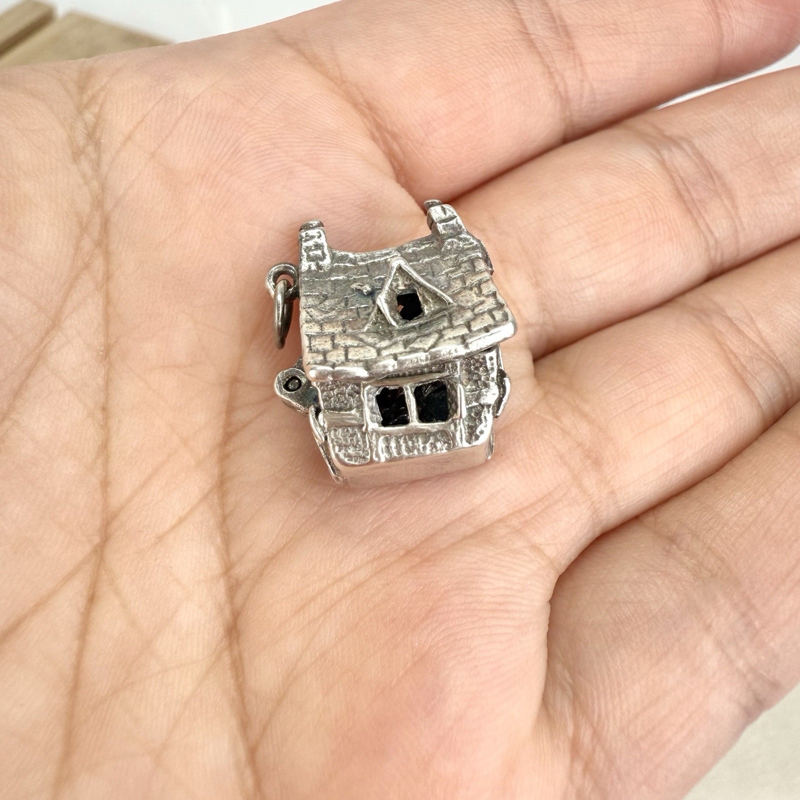 Haunted House OPENS Ghost Dangling Inside 925 Ste… - image 3