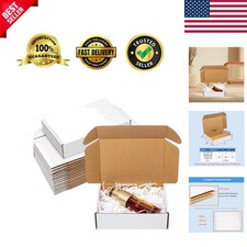 Shipping Boxes 7x5x2" 25 Pack - White Corrugated Cardboard Box Mailers for Sm...