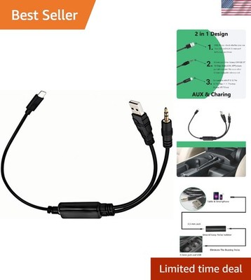 Versatile 3.5mm AUX Cable with Noise Reducing Tech - Compatibility for BMW Mini