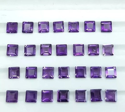 AAA+ Natural Amethyst Faceted Square Shape Loose Gemstone
