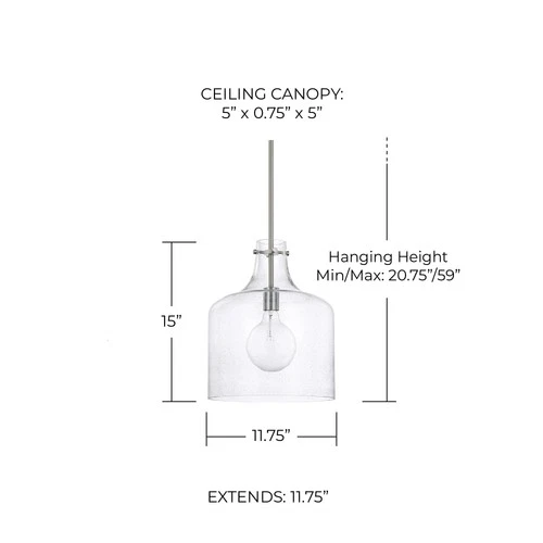 Capital Lighting 325712 1 Light 15" Tall Pendant - Picture 3 of 11