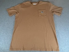 Carhartt Shirt Mens Large Brown Relaxed Fit Pocket Graphic Workwear Short Sleeve