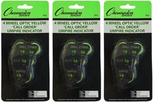 Champion Sports 4 Wheel Optic Yellow Call Order Umpire Indicator - PI4 (3-Pack)