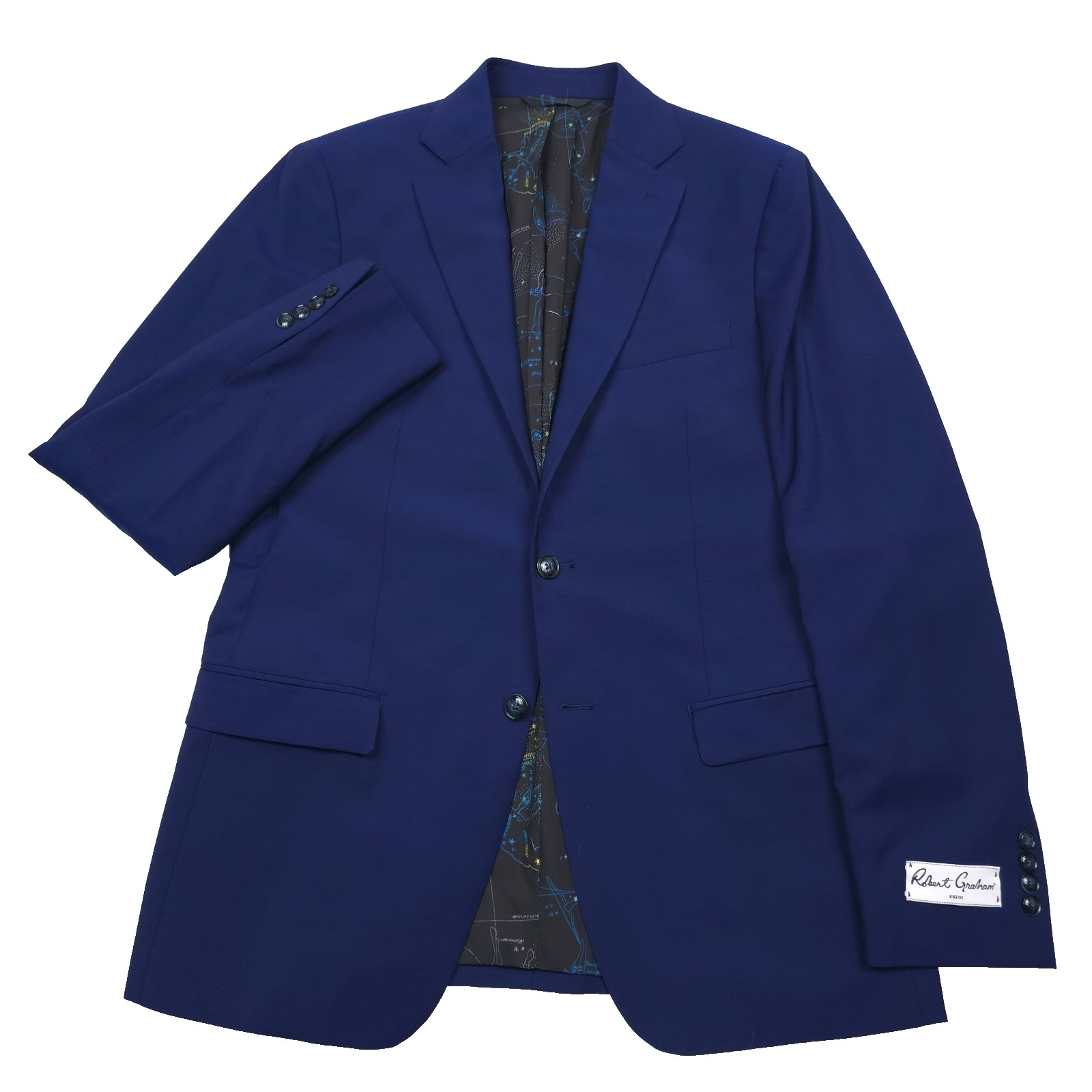 548 Robert Graham Reno Royal Blue Blazer Suit Jacket Mens Size 42L 49690₽