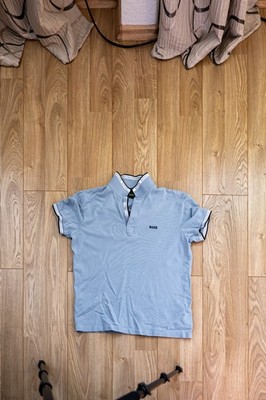 Hugo Boss Poloshirt Herren hellblau Kurzarm BOSS
