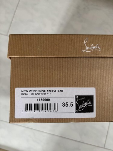 Christian Louboutin Very Prive Enamel Open Toe Pumps Black Red 35.5 EU - Picture 10 of 10