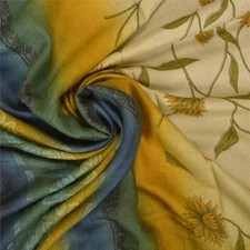 Sanskriti Vintage Indian Green Sarees 100 Pure Woolen Fabric Printed Sari