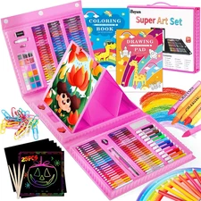 251-Pack Art Supplies Drawing Kit Arts and Crafts Box for Kids Teen Girls