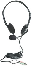 Manhattan 3.5mm Stereo Headset with Mic - Microphone, Volume Black