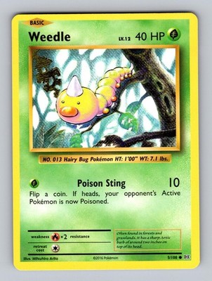 Weedle 5/108 Common Evolutions Pokemon Lightly Played