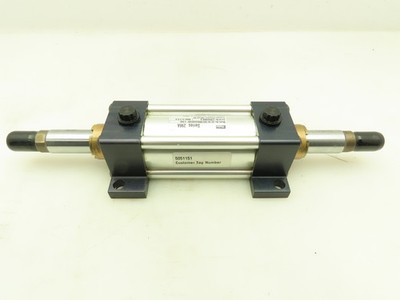 Parker 2MA Pneumatic Double Rod Air Cylinder 2'' Bore 3'' Stroke Side Lug 250 PSI
