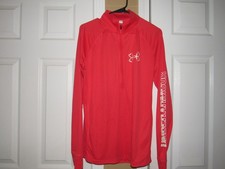 UNDER ARMOUR Women's XL Coral Colored 1/2 Zip Mock Neck Shirt Heat Gear Looks Nu