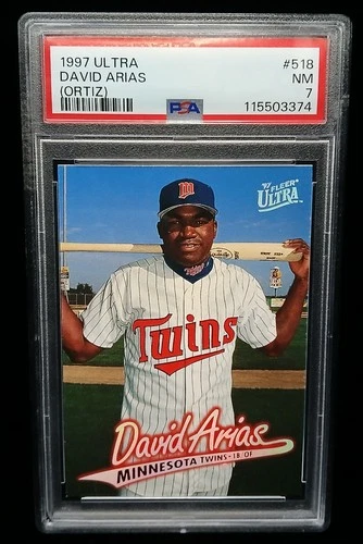 David Arias Ortiz Big Papi 1997 Fleer Ultra Twins/Red Sox RC PSA 7 + BONUS CARD