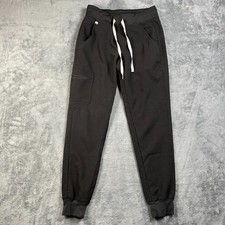 Figs Technical Collection Zamora Jogger Scrub Pants Womens XS Black Tapered Leg