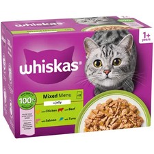 40x85g Mixed Menu in Jelly 1+ Adult Whiskas Wet Cat Food 6.00 per kilo