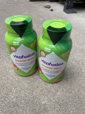 Vitafusion Power Zinc Gummy Vitamin 2 PACK Strawberry Tangerine EXP: 06/2026