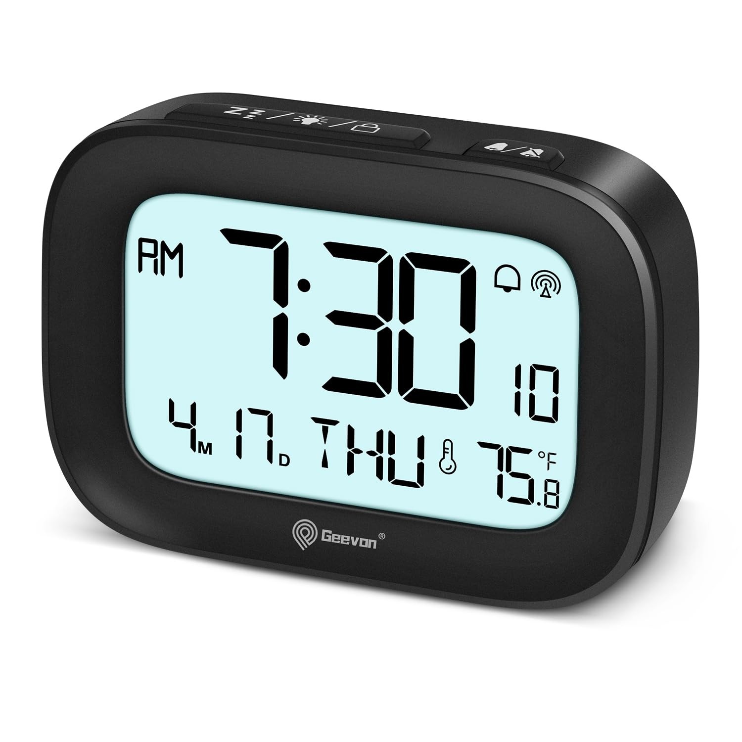 Small Digital Atomic Alarm Clock for Bedroom, Portable Battery Operated Trave...