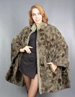 18918D GLAMOROUS REAL LAMB COAT LUXURY FUR SWINGER CAPE BEAUTIFUL SIZE 3XL-6XL