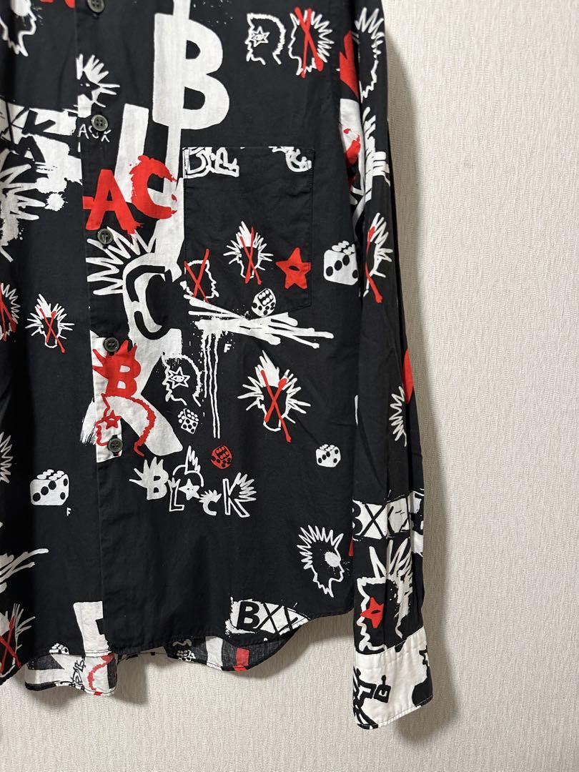 Comme des Garçons 2015 Pattern L/S Shirt 100% cotton Black Comme des Garçons 2015 Pattern L/S Shirt 100% cotton Black