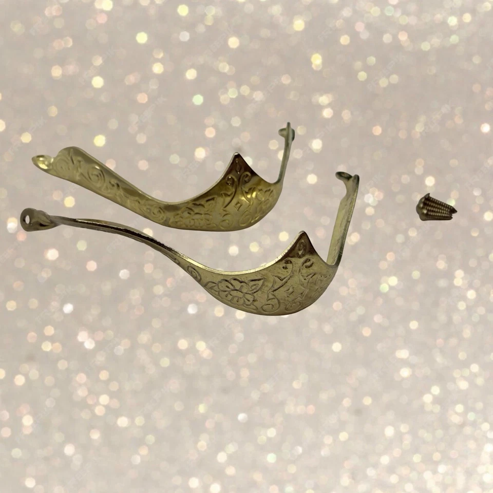 DE COLECCIÓN NOS 🤠 Grabado Latón PUNTAS DE LOS DEDOS RANDS GORRA Botas de Vaquero Western Wear DORADO Foto 3 de 4