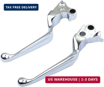Chrome Hand Levers Brake Lever + Clutch Lever Replacement for Harley Hand Contro