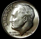 1959-D 10C Roosevelt Dime BU 90% Silver 26owt0223-2