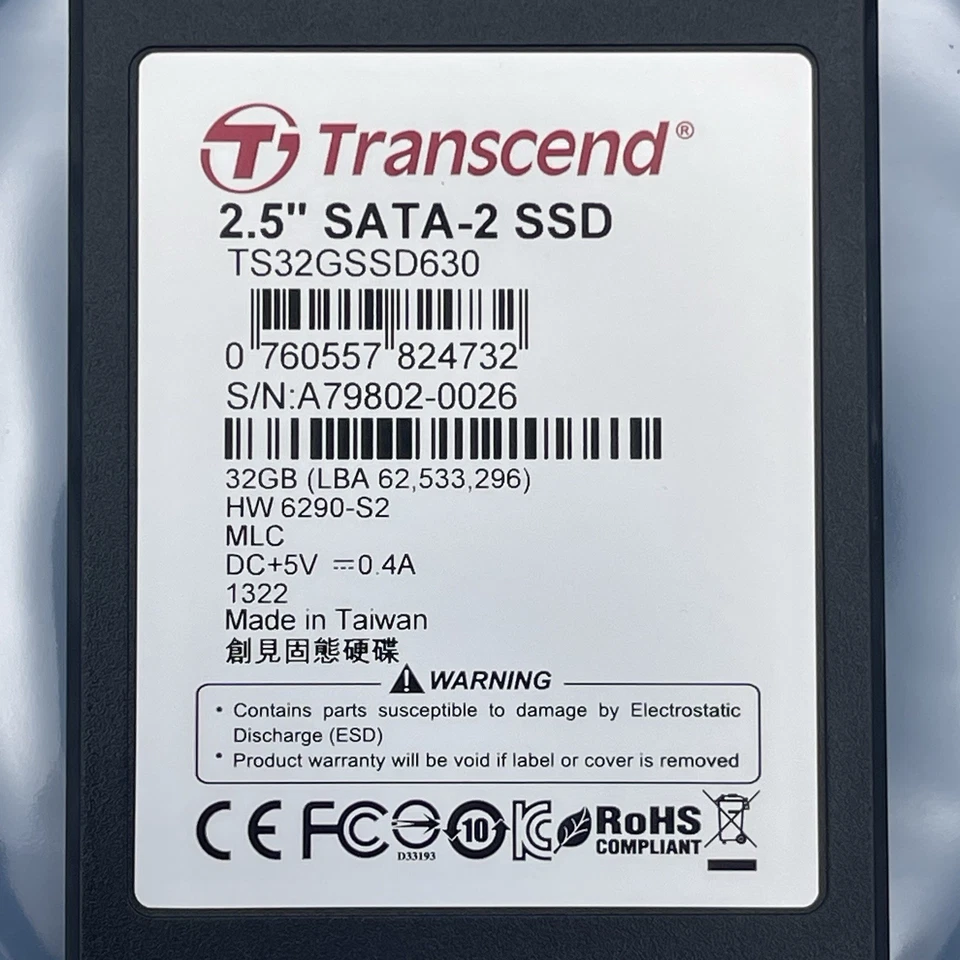 Transcend TS32GSSD630 32GB SSD 2.5” SATA-II MLC Flash Drive New - Image 2 of 4