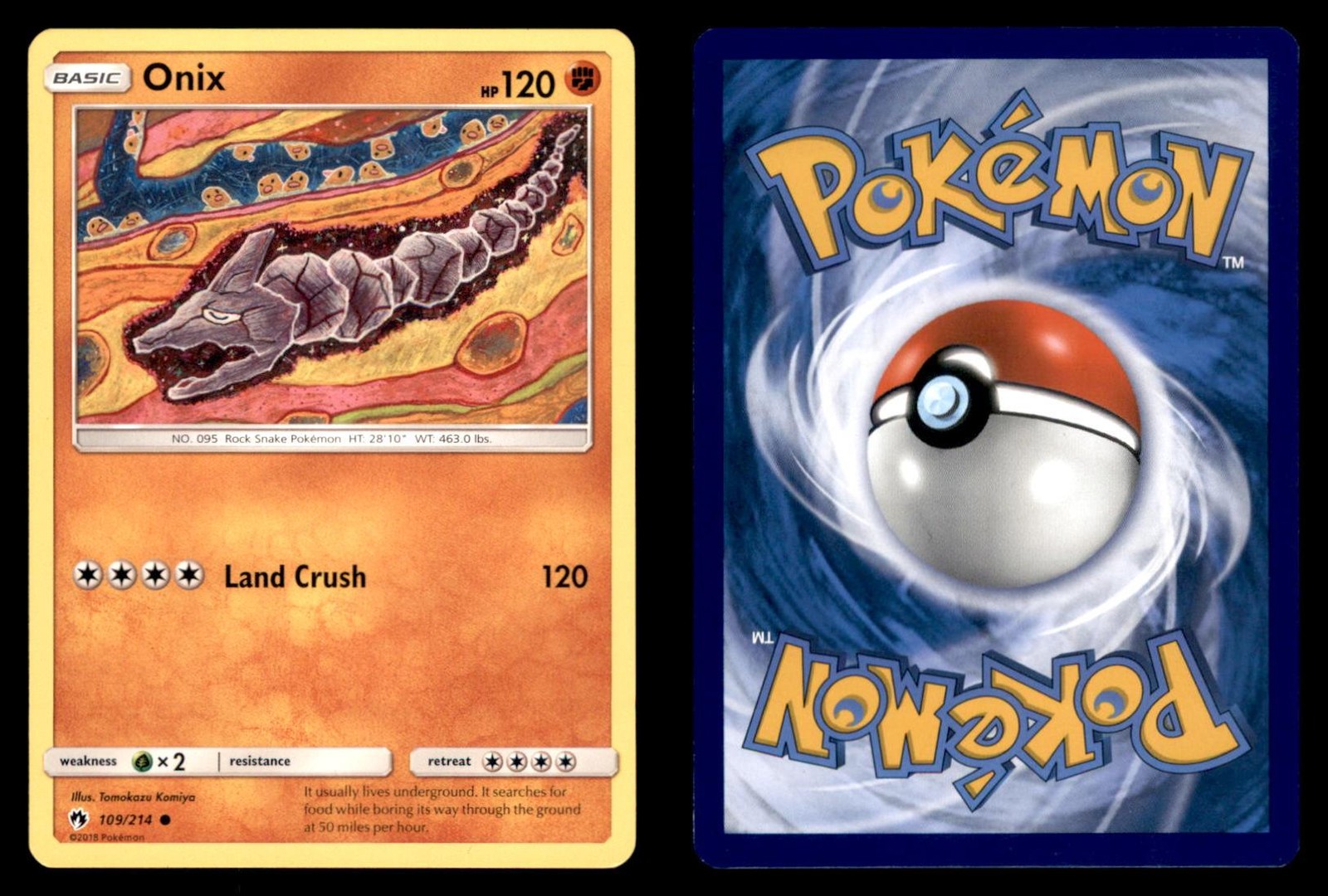 Pokemon Lost Thunder Onix 109/214 2018 Common