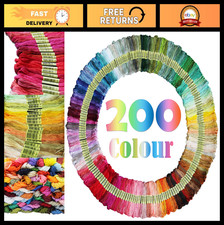 Rainbow Embroidery Thread Set - 200 Colors for Cross Stitch, Bracelets Crafts