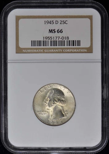 1945-D Washington Quarter 25C NGC MS66